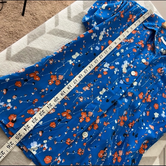 Equipment 2pc Set Floral Print Silk Top size XS Floral Silk Shorts size 6 - Picture 7 of 9